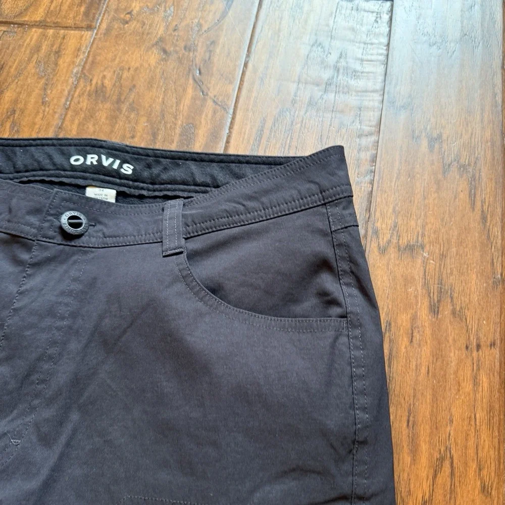 Orvis Men's Fleece Lined Pant in black Mens 34 Style #1525909 articulated knees